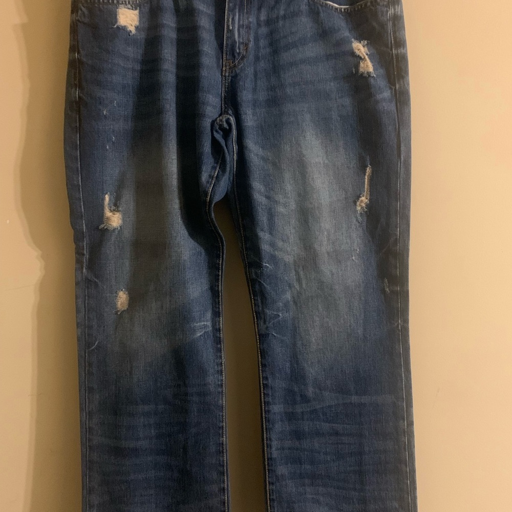Old Navy Blue Relaxed Jeans with Distressed Details